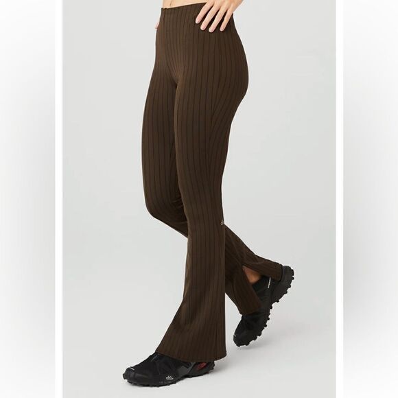 ALO HIGH-WAIST PINSTRIPE ZIP IT FLARE LEGGING - Picture 3 of 6